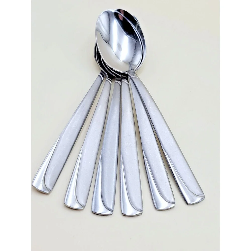 Set of 6 Oneida MADELINE Teaspoon Stainless Steel Flatware Spoon